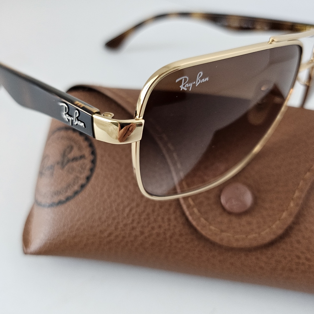 NEW Ray-Ban Gold frame Brown lens sunglasses with original case - Picture 9 of 9